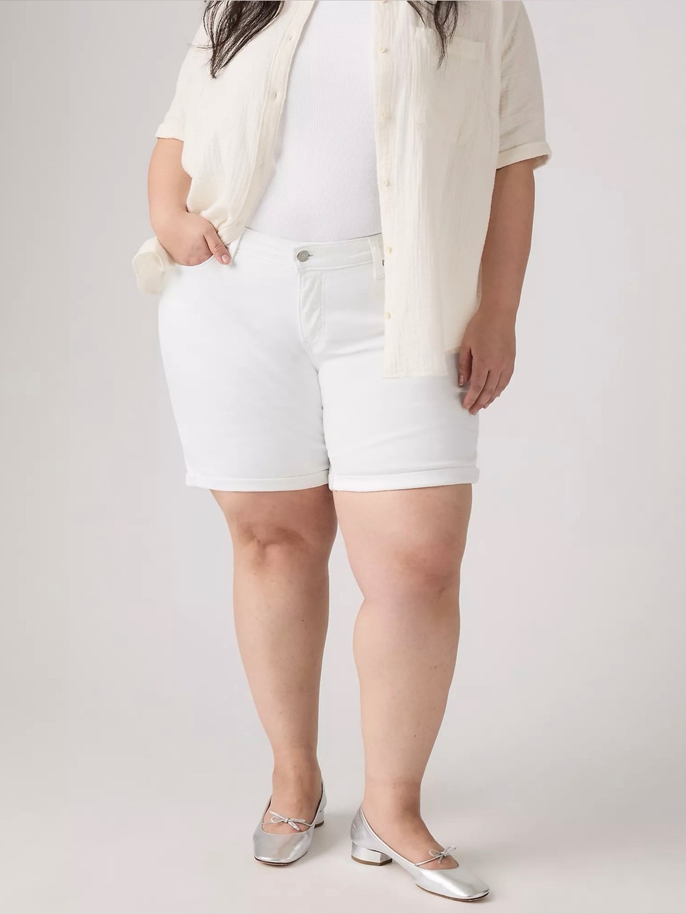 Levi’s Plus Size Classic Bermuda Shorts White
